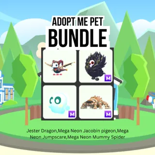 Jester Dragon,Mega Neon Jacobin pigeon,Mega Neon Jumpscare,Mega Neon Mummy Spider
