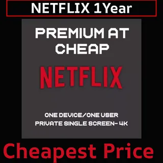 Netflix 1 YEAR Premium For TV