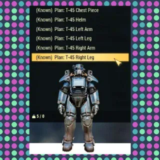 T45 Power Armor Plan Set