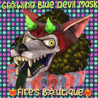 Glowing Blue Devil Mask