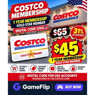 $65.00 USD Costco Gold Star Membership 1 Year (USA) – Digital Code | 31% OFF – $45