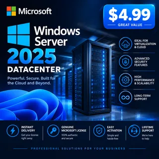 Windows Server 2025 Datacenter — INSTANT KEY | Global Activation | Fast Delivery