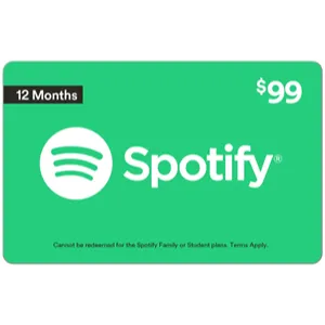 Spotify - $99 Annual Card [Digital] - 12 Month Premium Subscription (United States)