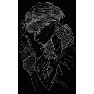 Original digital art- white illustrations on black background 