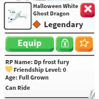 Hallowen white ghost dragon R