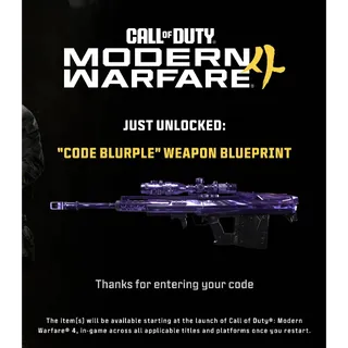 Call of Duty: Modern Warfare 4 Code Purple Blueprint