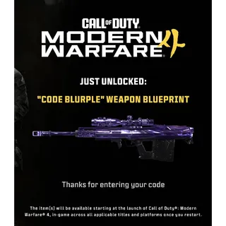 Call of Duty: Modern Warfare 4 Code Purple Blueprint