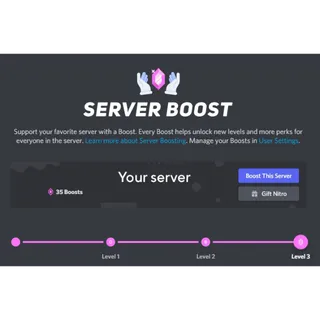 Discord Server Boost 3 Months - 14 Boosts (LEVEL 3)