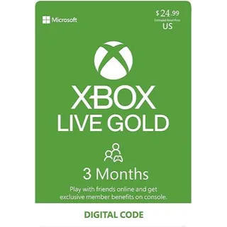 Xbox Live Gold 3 Months digital code