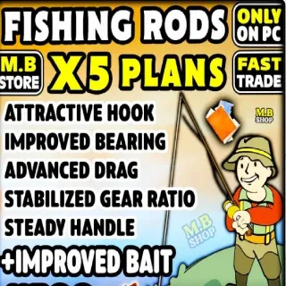 FISHING RODS X5 Plans