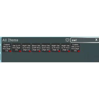 You get a bundle of 8 diff owls 