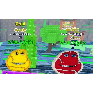 Gold Steak Meatallini + Steak Meatallini  - Survive LAVA for Brainrots!