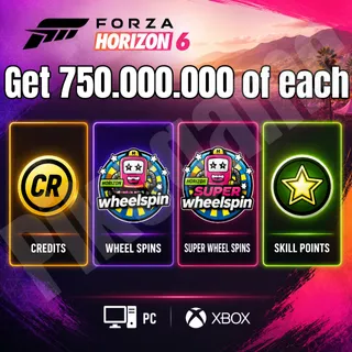 FORZA HORIZON 6 | 750.000.000 CREDITS | 750.000.000 SUPER WHEELSPIN | 750.000.000 CAR MASTERY | PC / XBOX
