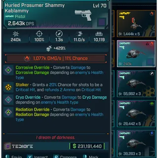 LV.70 Modded Pistol | Hurled Prosumer Shammy Kablammy