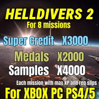 HELLDIVERS 2 3000 super credits + 2000 medals | PC/PS/XBOX