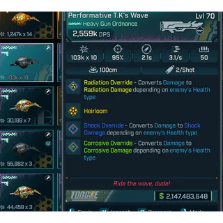 LV.70 Heavy Gun Ordnance | Performative T.K's Wave