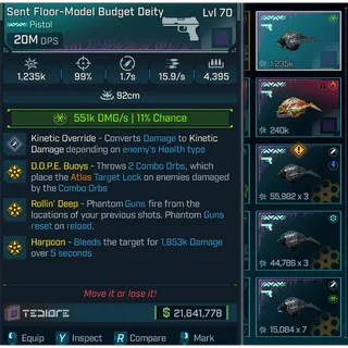 LV.70 Modded Pistol | Sent Floor-Model Budget Deity