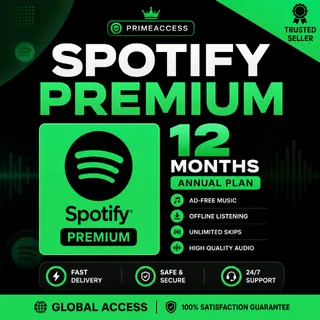 Spotify Premium 12 Months — Annual Subscription — Account Upgrade