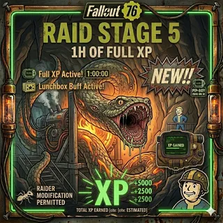 FALLOUT 76 1H lvl Boostinge Raid STAGE 5