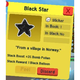 CHEAPEST BLACK STAR STICKER (ONETT QUEST) | CHEAP BEESMAS STICKER BEE SWARM SIMULATOR