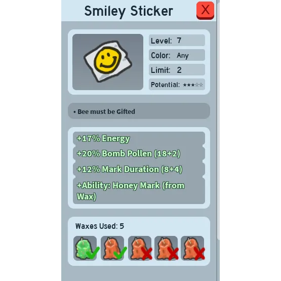 SUPER RARE HONEY MARK + 12 MARK DURATION SMILEY STICKER (HM 12MD ...