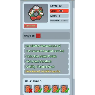 CHEAPEST UNCLEAN WAXED FESTIVE WREATH (4 SUCCESS HARD WAX) | CHEAP BEESQUIP BEE SWARM SIMULATOR