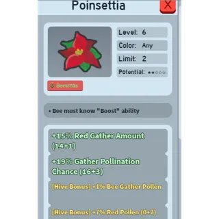 CHEAP GOOD 7% RED POLLEN POINSETTIA | CHEAP RED BEEQUIP BEE SWARM SIMULATOR (SEE MY PROFILE FOR MORE!)