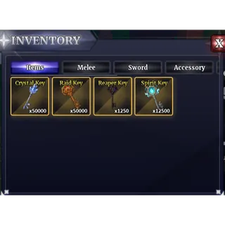 SAILOR PIECE KEY BUNDLE SMALL | 50K CRYSTAL KEY, 50K RAID KEYS, 1250 REAPER KEYS, 12500 SPIRIT KEYS (SEE MY PROFILE FOR MORE!)