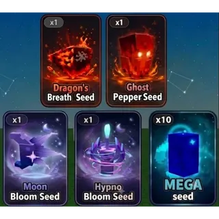 GROW A GARDEN 2 OMEGA SEED BUNDLE | HYPNO BLOOM, DRAGON'S BREATH, MOON BLOOM, GHOST PEPPER, MEGA SEEDS (SEE MY PROFILE 4 MORE!)