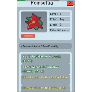 CHEAP GOOD 4% RED POLLEN POINSETTIA | CHEAP RED BEEQUIP BEE SWARM SIMULATOR (SEE MY PROFILE FOR MORE!)