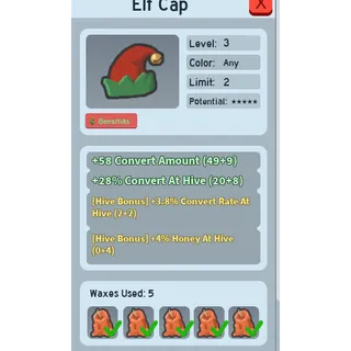 CHEAP 4% HONEY AT HIVE + 3.4% CONVERT AT HIVE ELF CAP | CHEAP GOOD BEEQUIP BEE SWARM SIMULATOR (SEE MY PROFILE FOR MORE!)