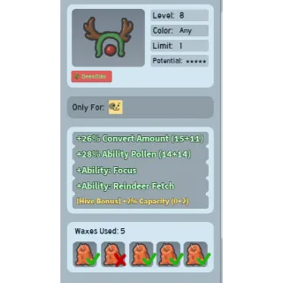 GOOD 2% CAPACITY REINDEER ANTLERS | CHEAP BEEQUIP BEE SWARM SIMULATOR