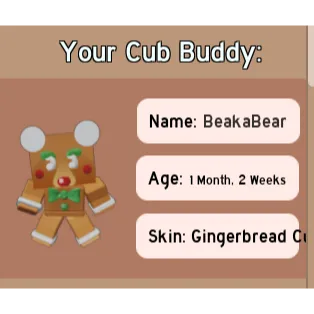 CHEAPEST GINGERBREAD CUB  | CHEAP CUB SKIN  BEE SWARM SIMULATOR
