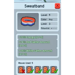 CHEAPEST 24% RED GATHER AMOUNT SWEATBAND | CHEAP RED BEEQUIP BEE SWARM SIMULATOR (SEE MY PROFILE FOR MORE!)