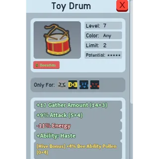 SUPER RARE 4% BEE ABILITY POLLEN TOY DRUM | RARE GOOD BEEQUIP BEE SWARM SIMULATOR (SEE MY PROFILE FOR MORE!)
