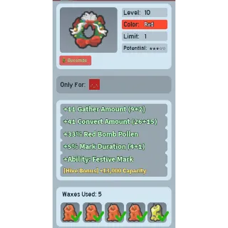 CHEAPEST UNCLEAN WAXED FESTIVE WREATH (4 SUCCESS HARD WAX) 5% MARK DURATION | CHEAP BEESQUIP BEE SWARM SIMULATOR