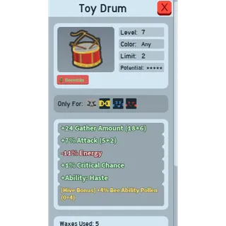 RARE 4% BEE ABILITY POLLEN TOY DRUM | RARE GOOD BEEQUIP BEE SWARM SIMULATOR (CHECK MY PROFILE FOR MORE!)