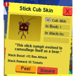 CHEAPEST STICK CUB SKIN | CHEAP CUB BUDDY SKIN BEE SWARM SIMULATOR