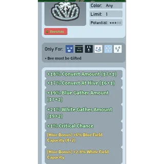 CHEAPEST 6% BLUE FIELD CAPACITY SNOW TIARA | CHEAP GOOD BEEQUIP BEE SWARM SIMULATOR (CHECK MY PROFILE FOR MORE!)