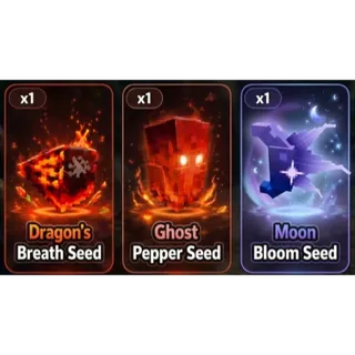 GROW A GARDEN 2 SUPER SEEDS BUNDLE | DRAGON'S BREATH, GHOST PEPPER, MOON BLOOM SEEDS (CHECK MY PROFILE FOR MORE!)