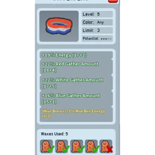 CHEAP 22% RED GATHER AMOUNT SWEATBAND | CHEAP GOOD BEEQUIP BEE SWARM SIMULATOR (SEE MY PROFILE FOR MORE!)