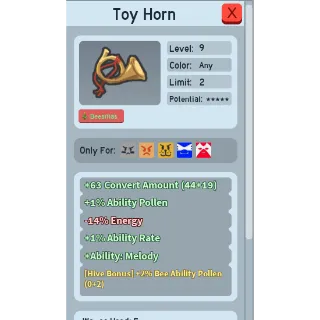 GOOD 2% BEE ABILITY POLLEN TOY HORN (2 BAP HORN) | CHEAP GOOD  BEEQUIP BEE SWARM SIMULATOR