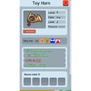 CHEAPEST NO WAX  5 STARS POTENTIAL TOY HORN (5 POT) | CHEAP BEEQUIP BEE SWARM SIMULATOR