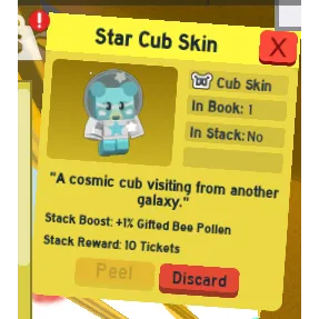 CHEAP STAR CUB SKIN | CHEAP GOOD CUB BUDDY SKIN BEE SWARM SIMULATOR (CHECK MY PROFILE FOR MORE!)