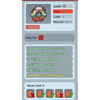 CHEAPEST UNCLEAN FESTIVE WREATH (BAD WAX) 5% MARK DURATION | CHEAP BEESQUIP BEE SWARM SIMULATOR