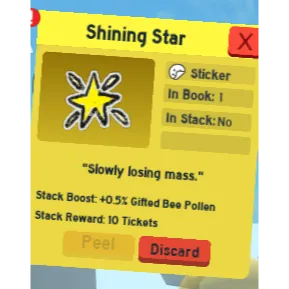 CHEAPEST SHINING STAR STICKER (ONETT QUEST) | CHEAP BEESMAS STICKER BEE SWARM SIMULATOR