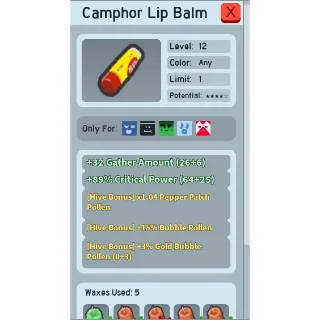 RARE CAUSTIC WAXED 15% BUBBLE POLLEN + 3% GOLD BUBBLE POLLEN LIP BALM (15/3 LIP BALM) | CHEAP BEEQUIP BEE SWARM SIMULATOR