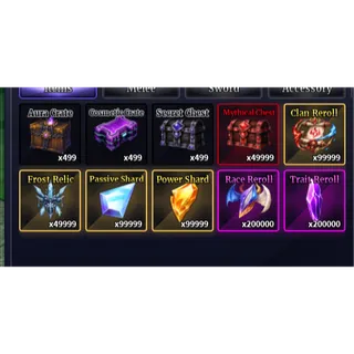 SAILOR PIECE BUNDLE | AURA CRATES, COSMETIC CRATES, SECRET CHEST, MYTHICAL CHEST, FROST RELIC, CLAN REROLL AND A LOT MORE+