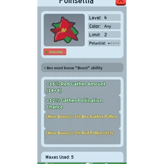 CHEAP 3% RED POLLEN POINSETTIA | CHEAP GOOD BEEQUIP BEE SWARM SIMULATOR (SEE MY PROFILE FOR MORE!)