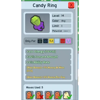 CHEAP GOOD 7% HONEY AT HIVE CANDY RING | CHEAP GOOD BEEQUIP BEE SWARM SIMULATOR (CHECK MY PROFILE FOR MORE!)